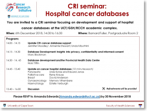 CRI Seminar - Hospital Cancer Databases